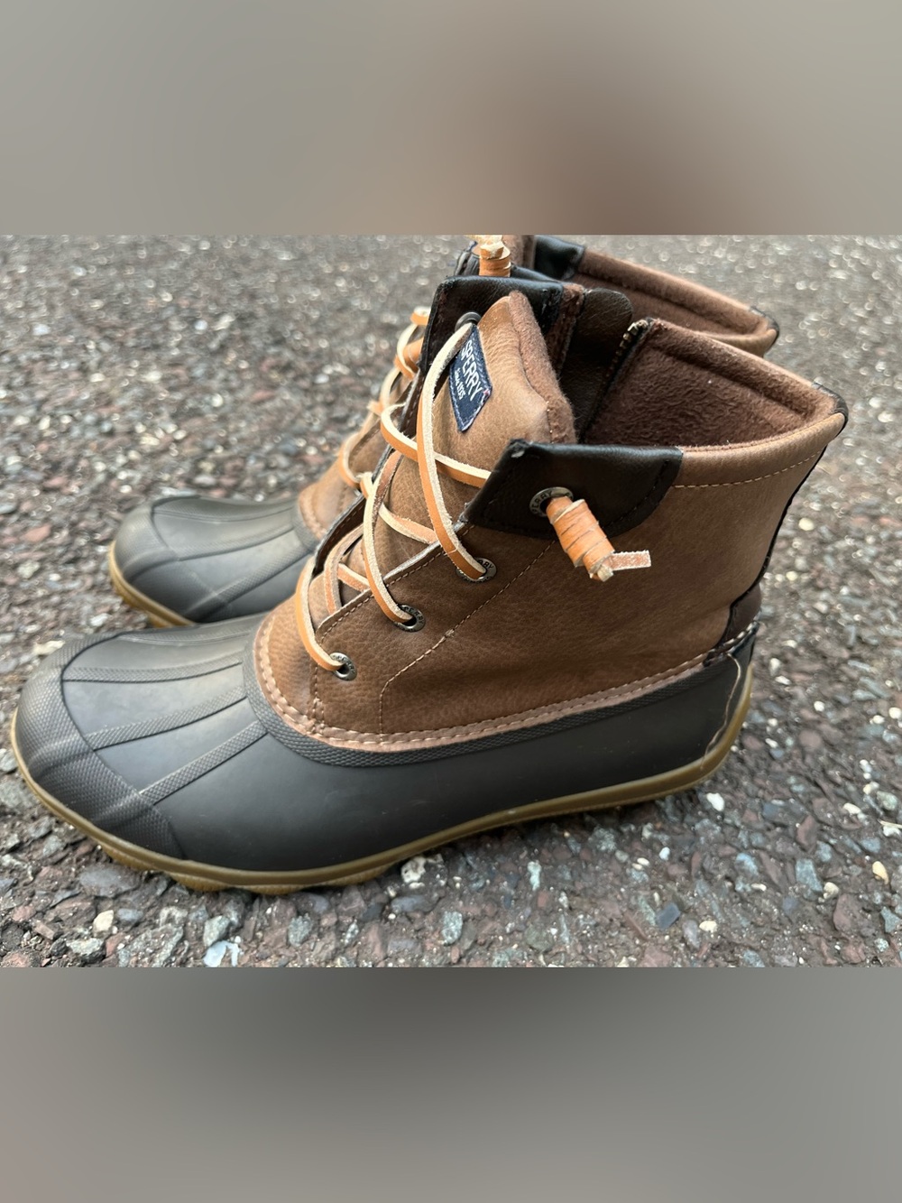 Sperry Waterproof Duck Boots Women’s Size 7M Brown Leather STS80524 EUC